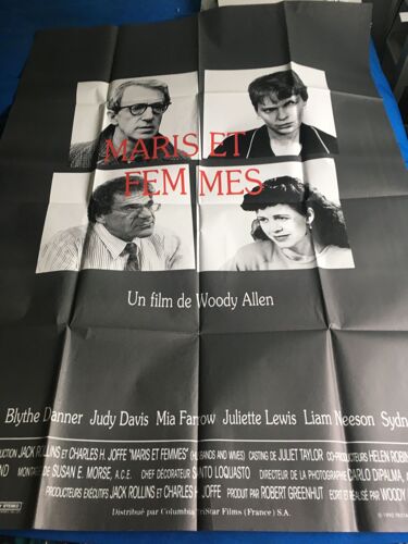 Maris Et Femmes - Affiche Originale De Cinéma - Format 120x160 Cm - De Et Avec Woody Allen, Mia Farrow, Judy Davis, Sydney Pollack, Juliette Lewis, Liam Neeson, Lysette Anthony - Année 1992