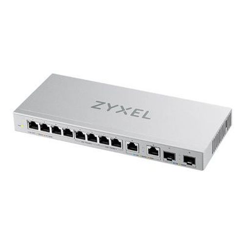 Zyxel XGS1010-12 - Commutateur - 8 x 10/100/1000 + 2 x 100/1000/2.5G + 2 x 1 gigabit/10 gigabit SFP+ (liaison montante) - de bureau, fixation murale