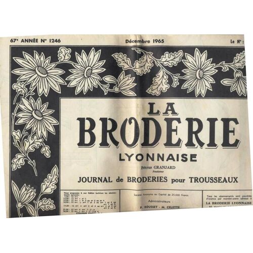 Broderie Lyonnaise (La) N° 1246 Du 01/12/1965