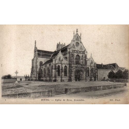 Carte Postale Ancienne, France, Ain ( 01 ), Bourg, Église De Brou, Vue D'ensemble