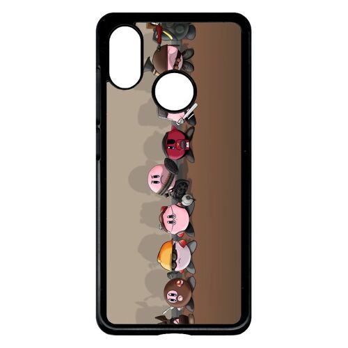 Coque pour smartphone - Kirby héros - compatible avec xiaomi MI-8 Explorer - Plastique - bord Noir
