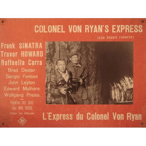 L'express Du Colonel Von Ryan - Von Ryan's Express 1965 De Mark Robson Avec Frank Sinatra - Trevor Howard - Photo Prestige Cartonnée Noir & Blanc - Format 30x40 Cm