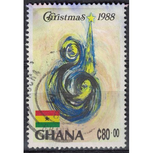 Ghana 1988 Oblitéré Used Christmas Oeuvre Artistique Mère Enfant Sapin De Noël Su