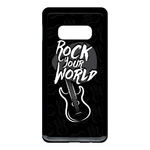 Coque Pour Smartphone - Rock Your World Fond Noir - Compatible Avec Samsung Galaxy S10e - Plastique - Bord Noir