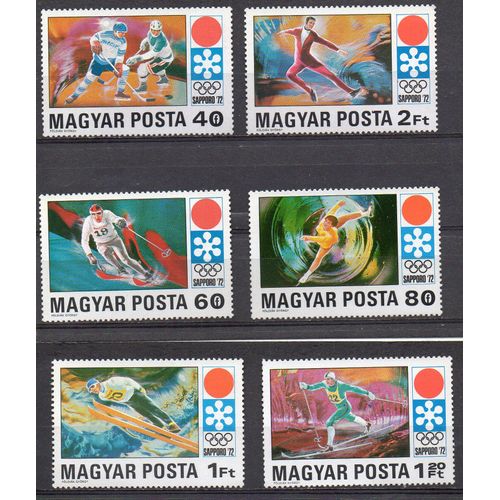 Hongrie- Série De 6 Timbres Neufs- Jeux Olympiques De Sapporo 72