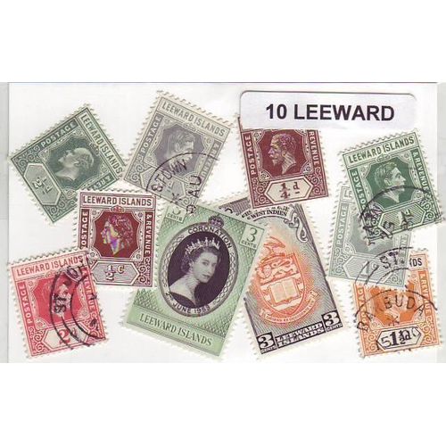 Leeward - Lot De 10 Timbres Different