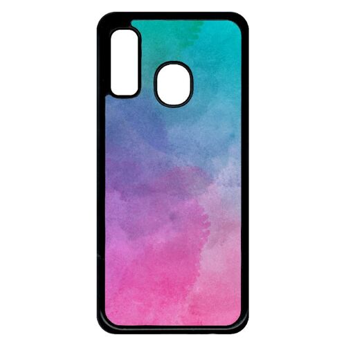 Coque Pour Smartphone - Peinture Aquarelle - Compatible Avec Samsung Galaxy A40 - Plastique - Bord Noir
