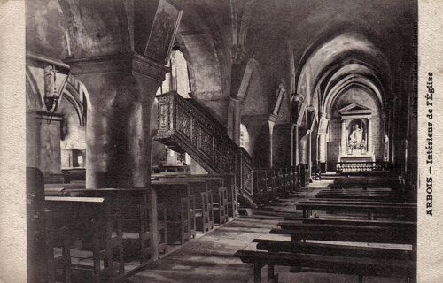 Carte Postale Ancienne, France, Jura ( 39 ), Arbois, Intérieur De L'église