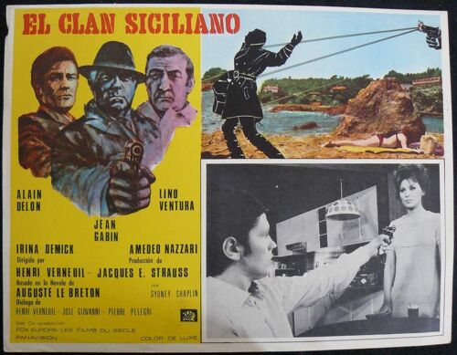 Jean Gabin * Lino Ventura * Alain Delon * Le Clan Des Siciliens * Henri Verneuil - 1969 - Affiche De Cinema Originale Mexicaine 32*42 Cm