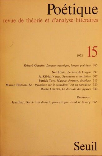 Poétique - N° 15