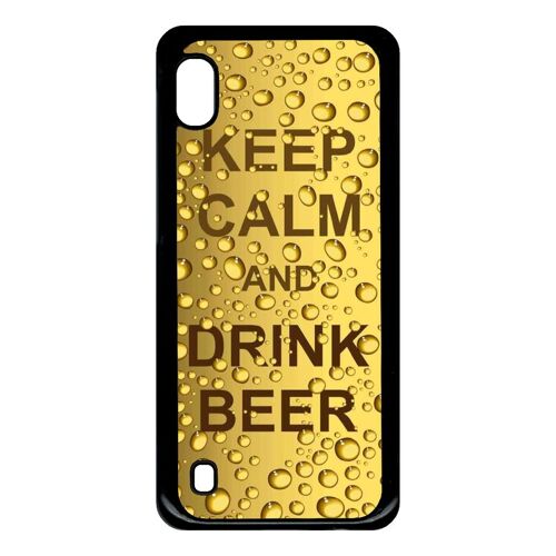 Coque pour smartphone - Keep calm biere bulle - compatible avec samsung Galaxy A10 - Plastique - bord Noir