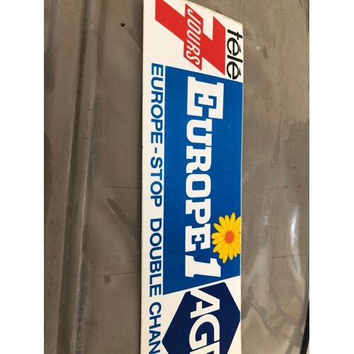 Autocollant Sticker Adhésif Europe 1 Agf Télé 7 Jours - Europe Stop Double Chance - 6,5x19 Cm