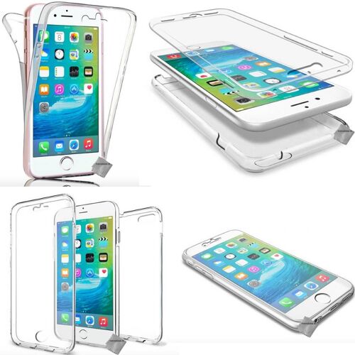 Housse etui coque gel 360 integrale Apple iPhone SE (2020) + film ecran - TRANSPARENT