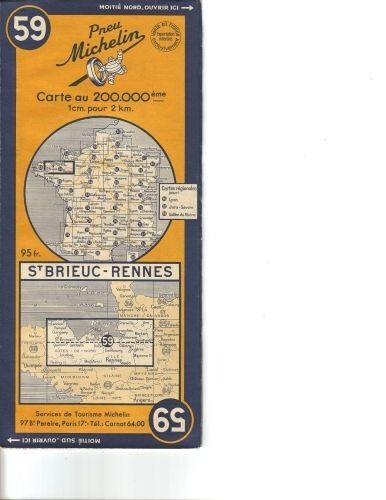 Carte Routière  N° 59 : St-Brieuc  -  Rennes