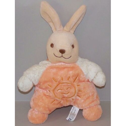 Doudou Lapin Beige Et Orange/Saumon Avec Un Soleil - Fantasy Toys