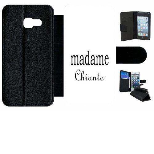Etui À Rabat Galaxy A3 (2017) - Madame Chiante Blanc - Simili-Cuir - Noir