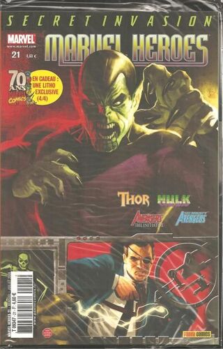 Marvel Heroes ( Secret Invasion )  N° 21 : " Avantage À Domicile " + 1 Litho Exclusive N° 4/4 : " Thor : Ages Of Thunder - Reign Of Blood " ( M. Djurdjevic )