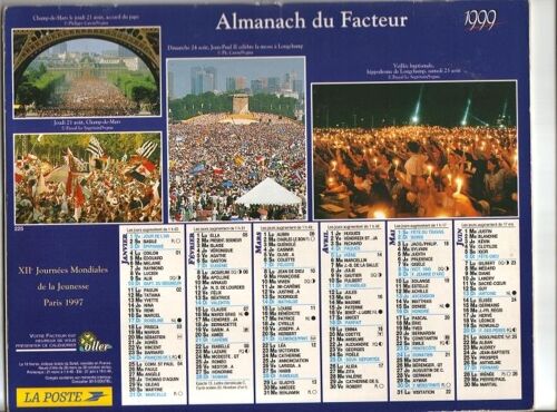 Calendrier Ptt 1999 Arras