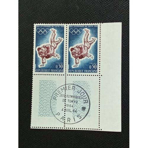 Timbre France Y T 1428 Jeux Olympiques - Tokyo 1964 ( 091009 )