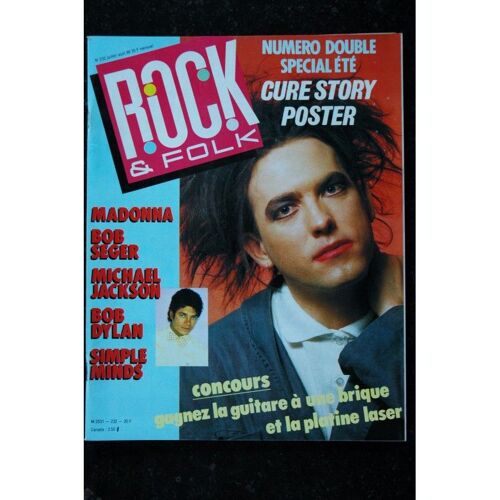 Rock & Folk 232 Juillet 1986 Cover Robert Smith The Cure + Poster Telephone Madonna Michael Jackson Simple Minds