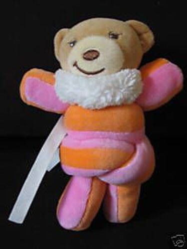 Doudou Kaloo Mini Ours Hochet Candy Rose/Orange 16 Cm