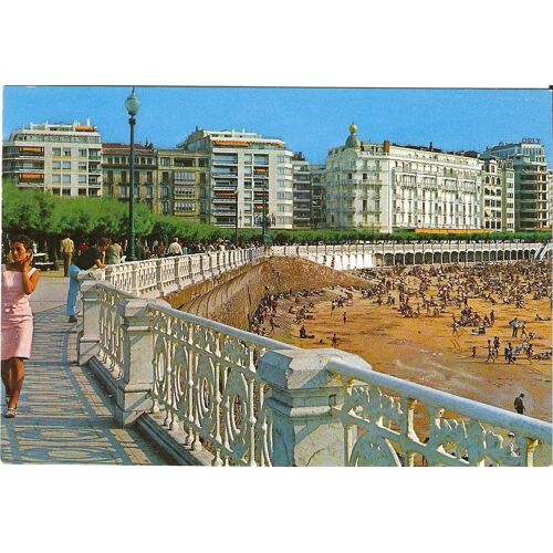 Carte Postale De La Promenade " La Concha " De San Sebastian En Espagne