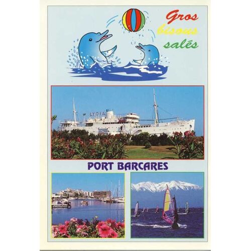 Port Barcares, Entre Mer Et Étangs, Le Lydia Paquebot Des Sables, Le Port Deplaisance, Planche À Voile Et Canigou Enneigé