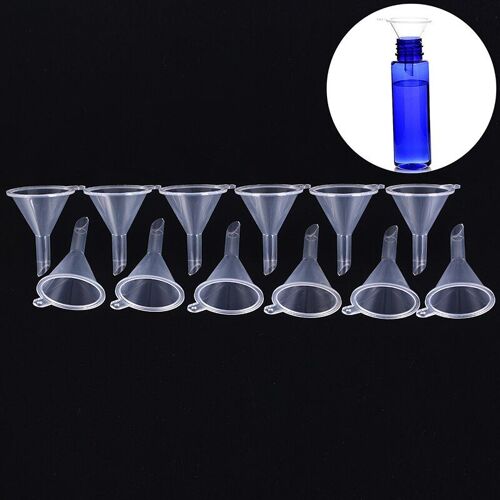 Mini Entonnoirs En Plastique Transparent Pp, Petits Outils De Voyage Pour L'emballage De Bouteilles Vides, Remplissage De Parfums, Huiles Essentielles, Aromathérapie 12 Pièces 