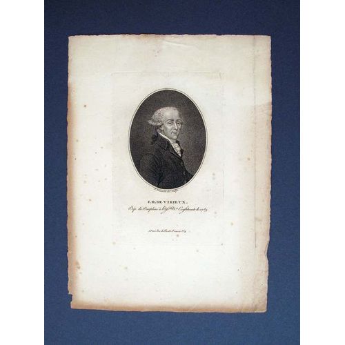 Belle Gravure Portrait Au Pointillé De François Henri De Virieux, Par Bonneville