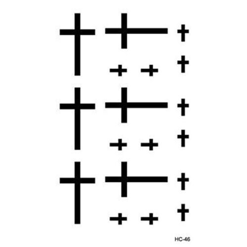 Xm 1 Feuille Imperméable À L'eau Croix Doigt Visage Tatouage Autocollant Faux Transfert Corps Art Tatouage Temporaire Pour Le Corps 