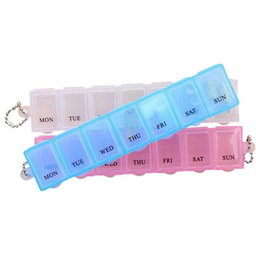 Xm 7 Jours Hebdomadaire Tablette Pilule Médecine Boîte Aléatoire Couleur Support Stockage Organisateur Conteneur Case Pilule Boîte Diviseurs 