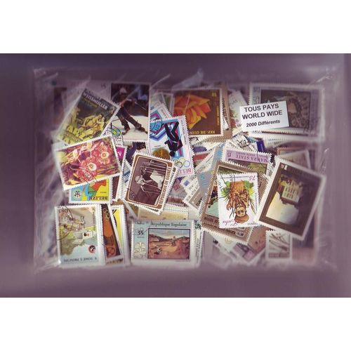 Tous Pays - Lot De 2000 Timbres Differents - Afrique, Amerique, Asie, Europe, Océanie.