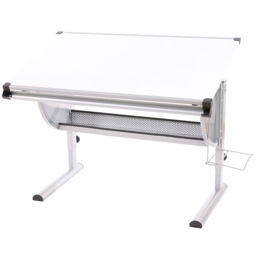 Bureau enfant Oxford, plateau inclinable, hauteur réglable, blanc