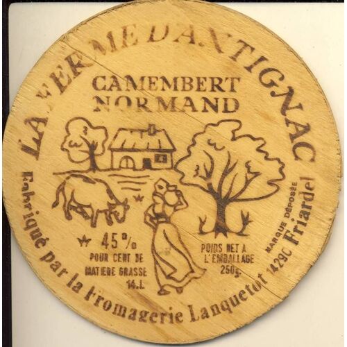 Couvercle De Fromage - Camembert La Ferme D'antignac