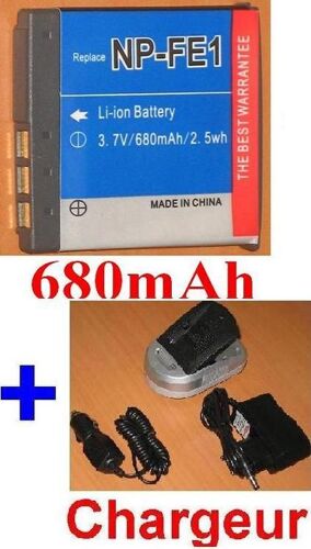 Chargeur + Batterie Pour SONY NP-FE1 NPFE1 CYBER-SHOT DSC-T7 DSC-TC7 **680mAh**