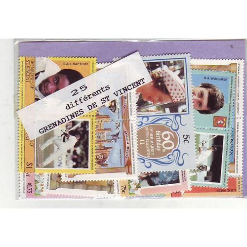 Grenadines De St Vincent - Lot De 25 Timbres Differents