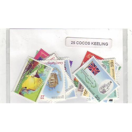 Cocos Keeling - Lot De 25 Timbres Differents