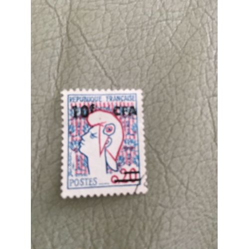 Marianne De Cocteau Surcharge Cfa Timbre 349