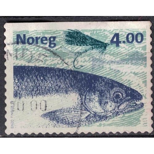 Norvège 1999 Oblitéré Used Fish Poisson Salmo Salar Saumon De L'atlantique Su