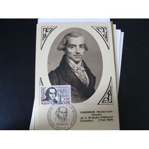 France - Carte + Timbre Oblitera Tion Bicentenaire Nicolas Vauqelin