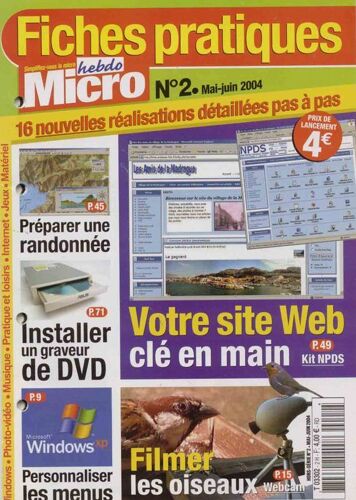 Fiches Pratiques Micro Hebdo  N° 2 : Votre Site Web/Preparer Une Randonnee/Installer Un Graveur
