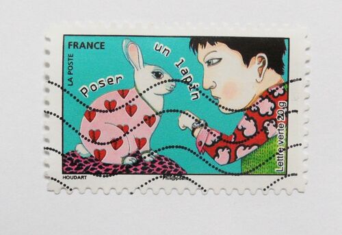 Timbre Oblitéré 2015 Expression Poser Un Lapin