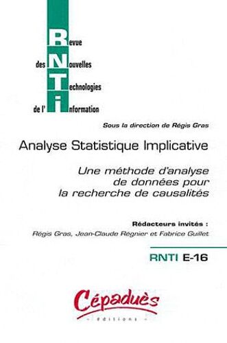 Revue Des Nouvelles Technologies De L'information E-16 - Analyse Statistique Implicative