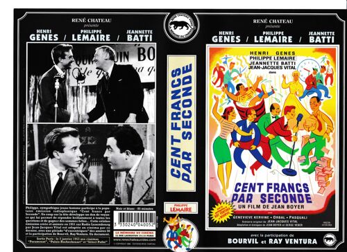 Jaquette Vhs René Chateau --- Cent Francs Par Seconde