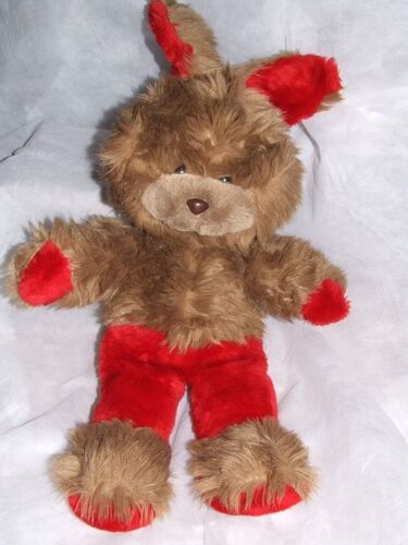 Lapin Doudou Toyland Marron Beige Rouge Peluche