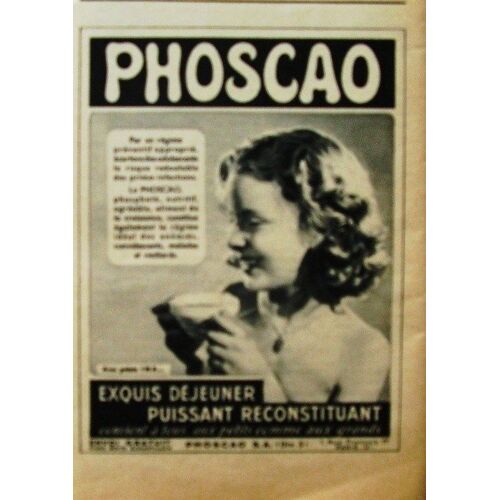 Publicite Ancienne (Fevrier 1956) Pour La Poudre De Chocolat " Phoscao "