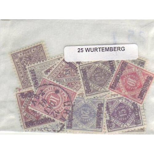 Wurtemberg - Lot De 25 Timbres Differents