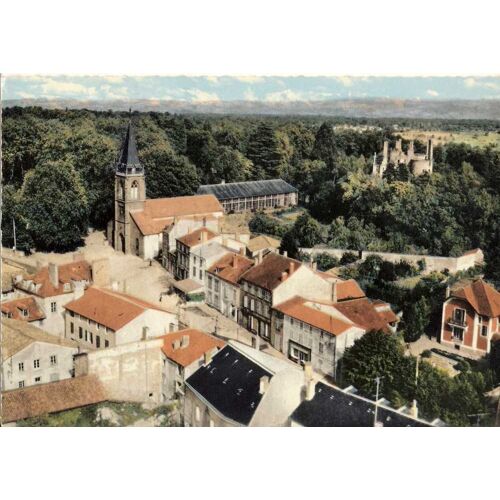 Randan : Vue Aérienne De L'église Eu Des Ruines Du Château (Ref Cr 260-30)