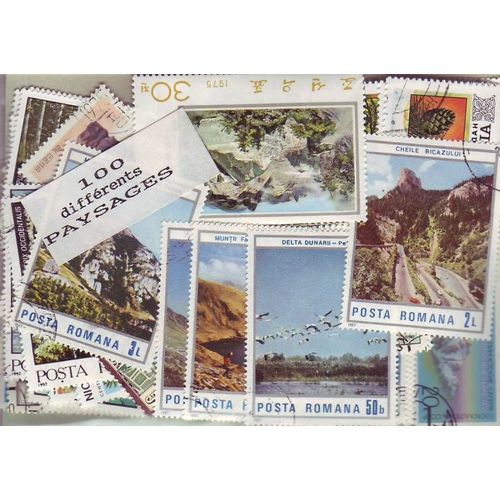 Paysages Differents - Lot De 100 Timbres Differents Du Monde Entier