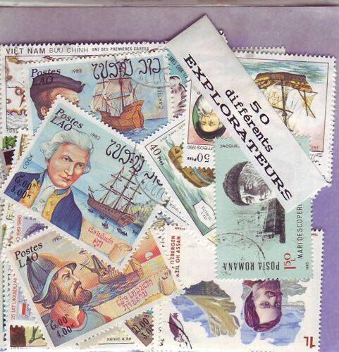Explorateurs - Lot De 50 Timbres Differents Du Monde Entier